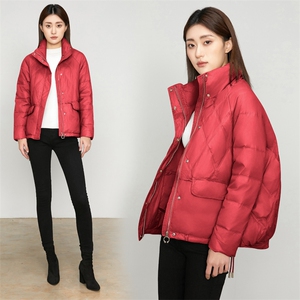 多色可选立领修身显瘦保暖羽绒服短外套图片