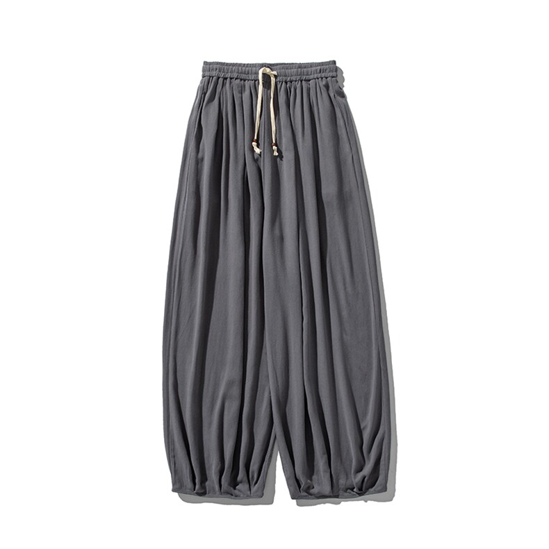 夏季新款大码日系风亚麻棉麻休闲宽松直筒阔腿裤潮K303/P75,男装休闲裤,电商A221A
