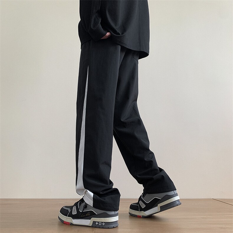 港风秋冬侧边拼接拖地工装裤宽松休闲伞兵裤男K23327-P40控58,男装工装外套,星座717