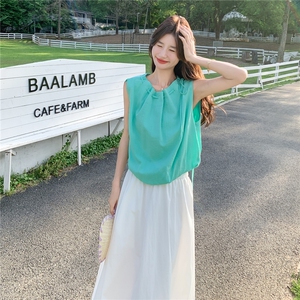 法式温柔风背心半身裙套装女夏2025新款小个子两件套大方得体穿搭图片