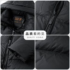 主推大货冬季鹅绒羽绒服外套男新款可脱卸帽时尚黑金面包服羽绒服，男装羽绒服，钱塘723