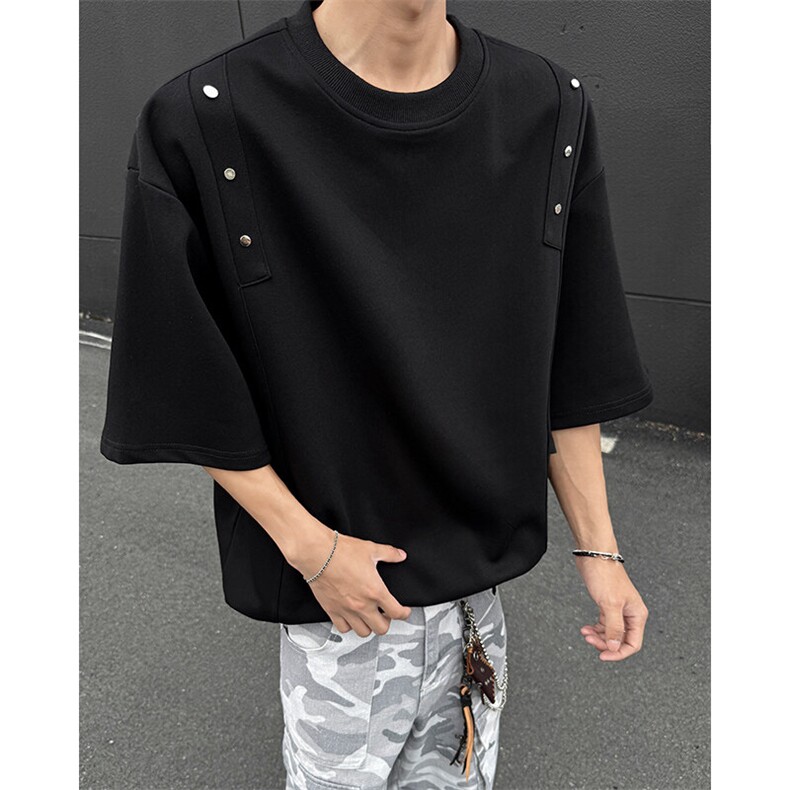 夏季美式宽松高街设计感短袖T恤潮XZ808B-WH062-P50,男装T恤,星座808B