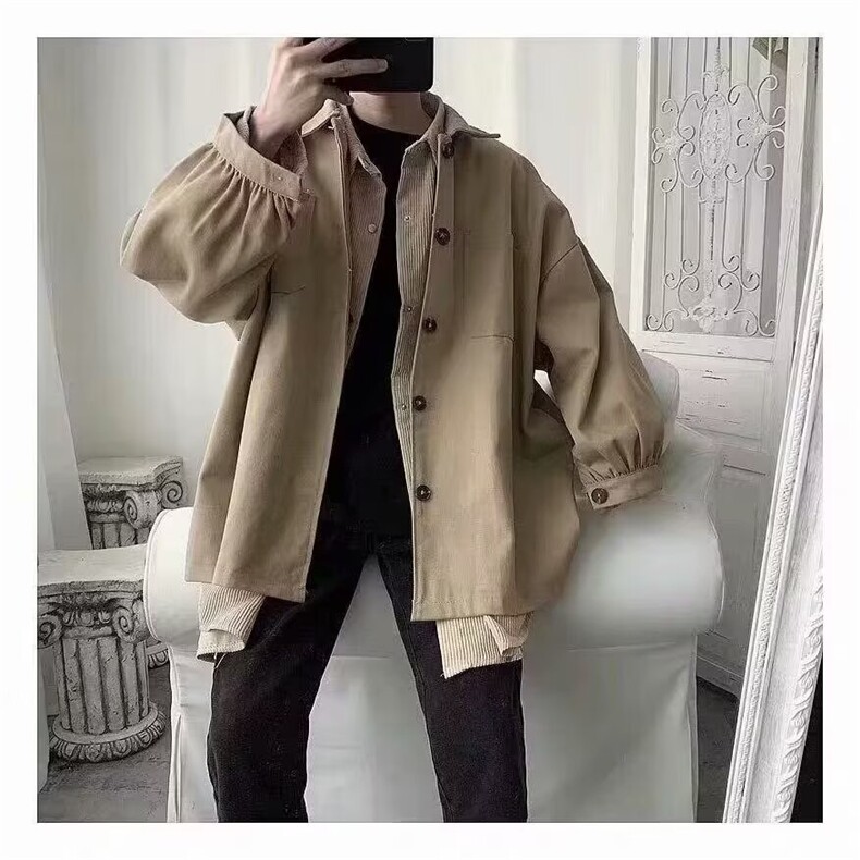 807-P35工装衬衫男士长袖春秋季2025新款外套男生休闲青少年,男装衬衫,电商B323A