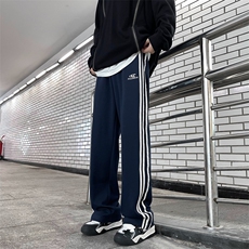 高街潮牌抽绳卫裤宽松休闲裤春秋季三条杠束脚裤男款K7466-P36，男装休闲裤，星座512-3