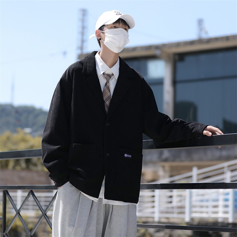 复古灯芯绒西装外套男宽松休闲情侣款西服夹克潮XZ043-P58,男装夹克,星座308B-1