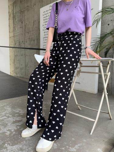 夏季新款桃心??直筒裤，女装，雪莉·金