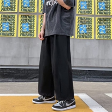 日系ins潮牌宽松工装裤男美式复古高街坠感直筒阔腿裤子哈伦长裤，男装休闲裤，星座601-2