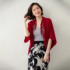 优雅流苏羊绒披肩女士时尚保暖围巾，披肩，迎冬羊绒
