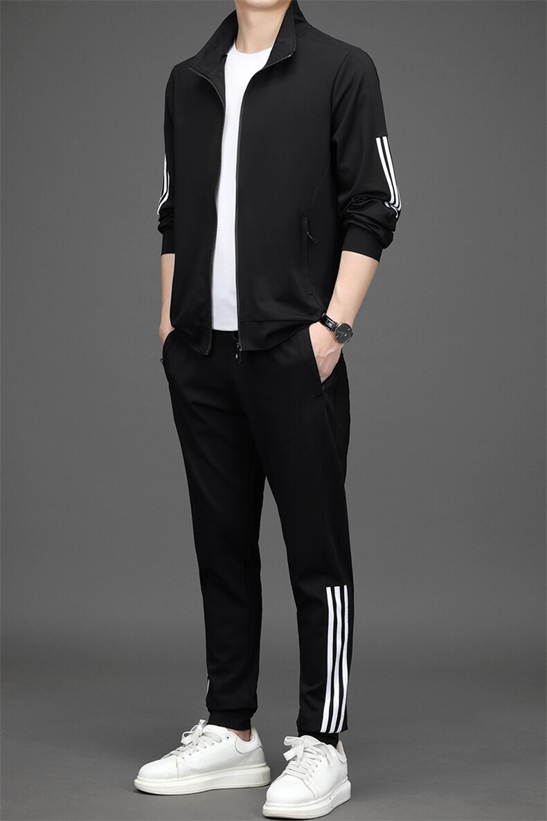 春秋新品中年男士休闲运动服两件套潮流休闲夹克外套男装卫衣套装,男装休闲套装,电商B212（原钱塘6029）