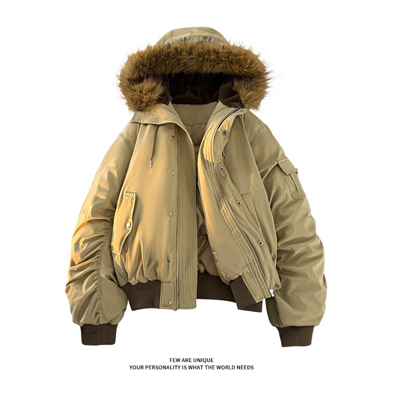 [现货座山雕羽绒服]连帽毛领加厚保暖休闲外套5D1200TP220368图片