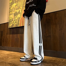 货足直筒条纹休闲运动卫裤拖地裤WK455特P45加绒50控78控88，男装休闲裤，电商B208