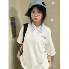 2025新款翻领polo衫正肩t恤夏季短袖宽松设计感小众学院风上衣，男装T恤，星座601-1