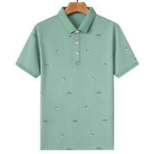 2023夏季商务polo衫男时尚简约印花翻领短袖T恤潮流百搭棉修身P45，男装T恤，钱塘6003A(原)4033A