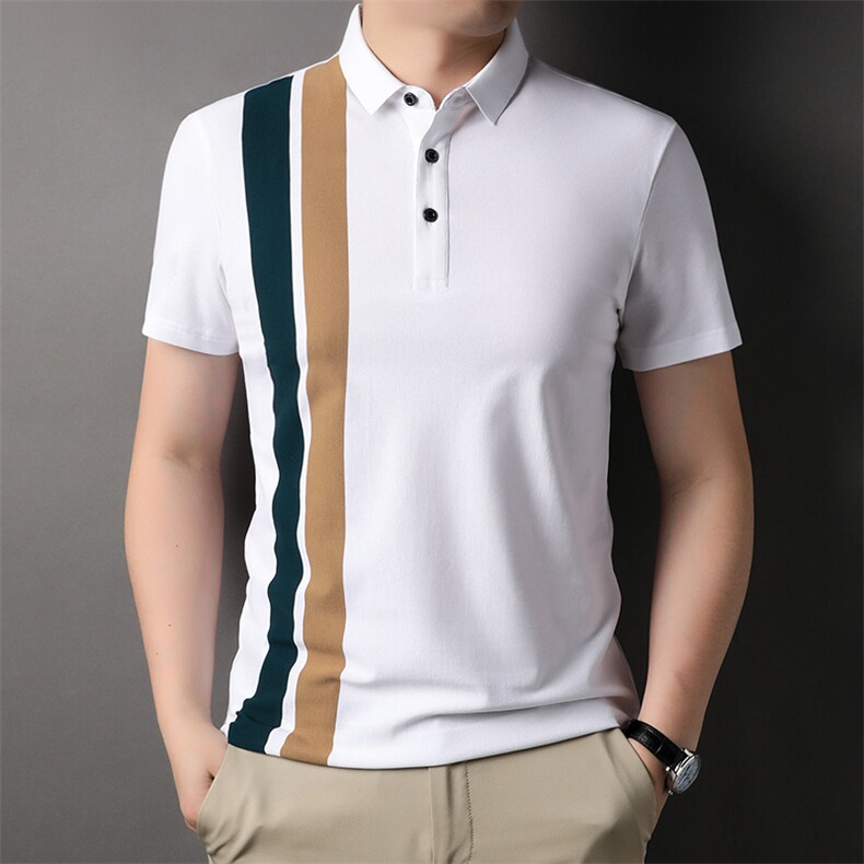 商务休闲短袖t恤男士夏季薄款翻领体恤带领POLO衫半袖夏装上衣服,男装T恤,电商B212（原钱塘6029）
