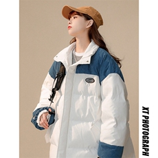 1中性风灯芯绒拼接棉衣女立领棉服女外套女8718P128控168，女装棉衣/棉服，星座226-2