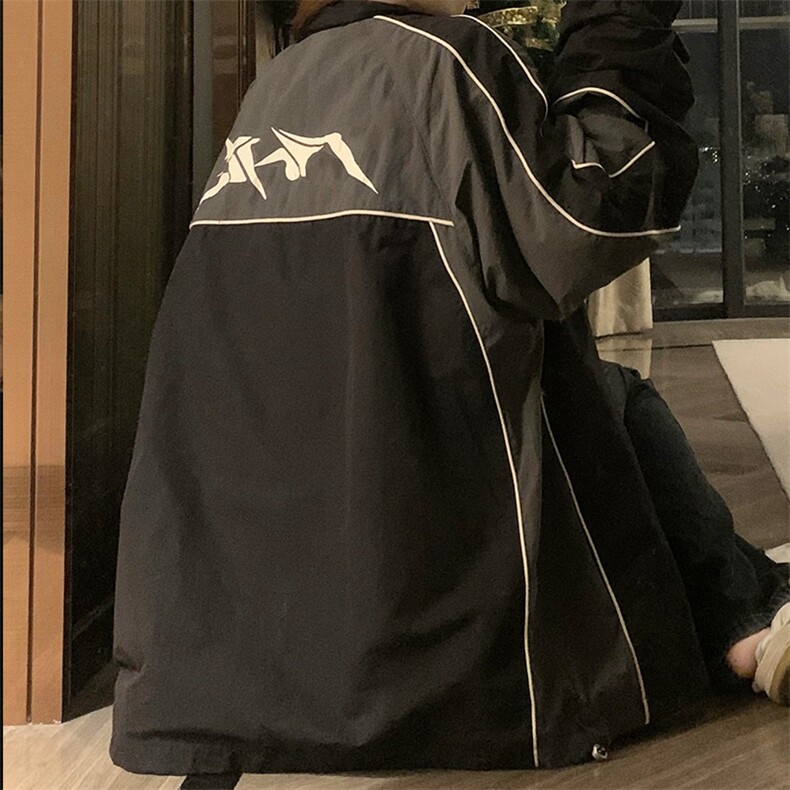 A361-P60复古校园运动教练夹克外套2024秋季潮街头嘻哈拼色撞色,男装夹克,星座911