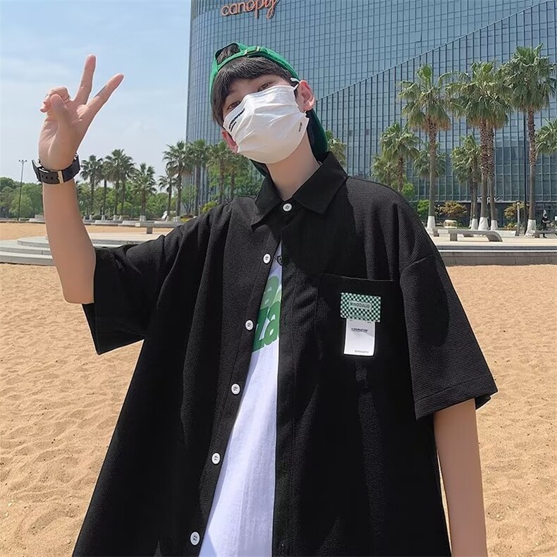 夏季短袖衬衫华夫格衬衫C3001P30,男装衬衫,星座1116-2