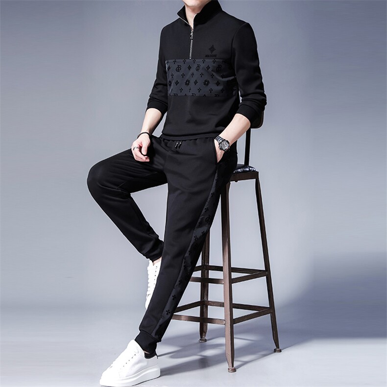 SA5501-2钱塘2020-2冬季加绒加厚商务休闲简约中年男士套装P150,男装休闲套装,钱塘207-2