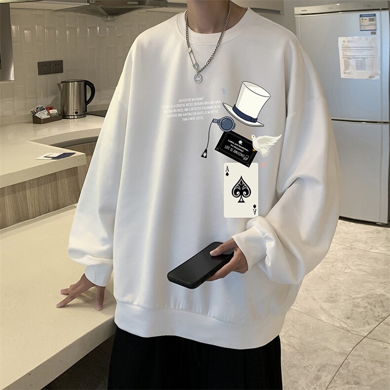 麂皮绒卫衣男大码重磅长袖t恤男JW81373-P35,男装卫衣,电商A040
