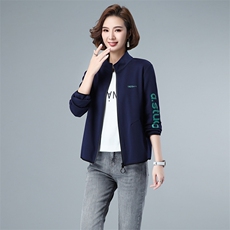 2021春秋季长袖气质显瘦百搭时尚减龄拉链外套，女装短外套，独衣靓