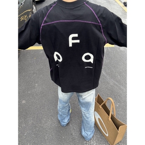 5204-P45好质量做工#打网+印花螺纹领包边拉肩休闲长袖,女装卫衣/绒衫,星座617A-2