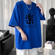 HT73197-P22华夫格t恤男短袖男大码五分袖短句风，男装T恤，电商A040