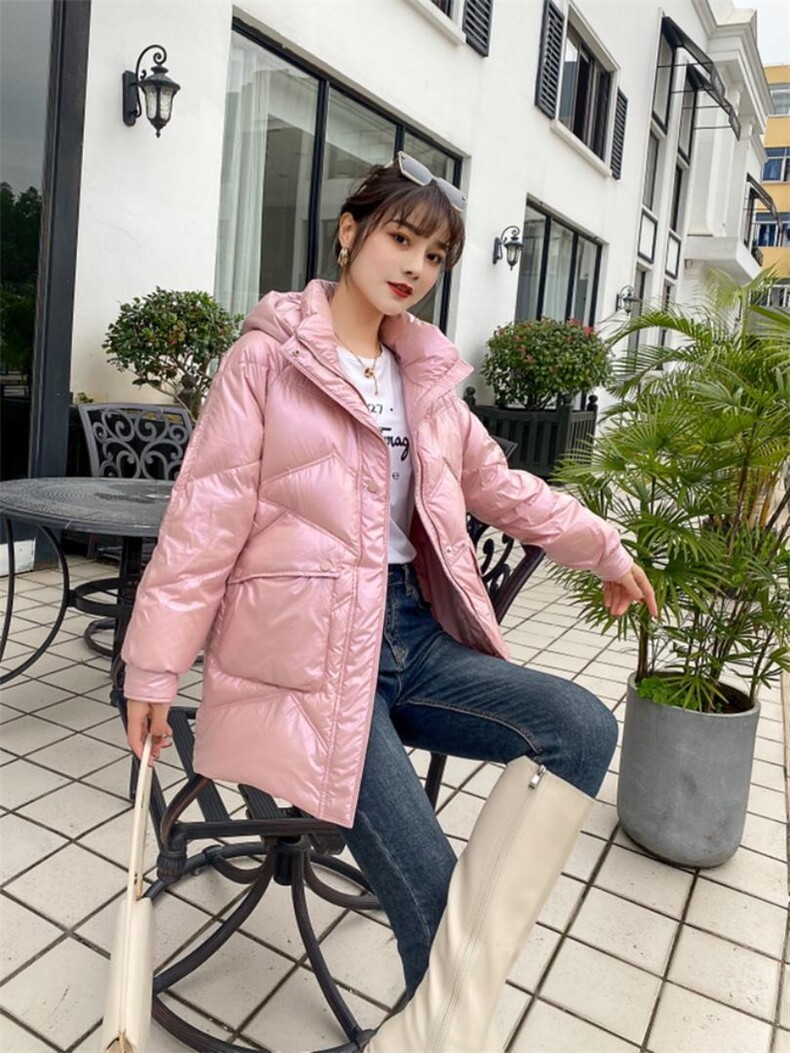 【现货】冬季新款：时尚休闲韩版亮面羽绒服，女装羽绒服，越野沙丘R