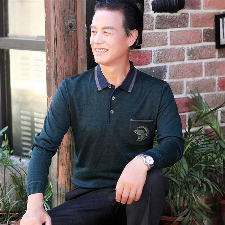 2023秋季新款男纯色宽松中老年商务休闲时尚长袖款套头卫衣服爸,男装卫衣,电商B212（原钱塘6029）
