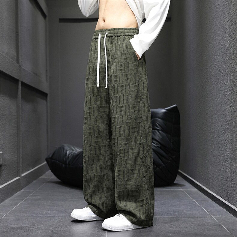 男士秋季新款2025宽松潮牌舒适垂感休闲长裤Q29152-特P30,男装休闲裤,星座610（原A335）