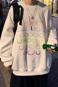 主推设计港风宽松大码潮牌紫色ins圆领卫衣C415-WY888-P35图片
