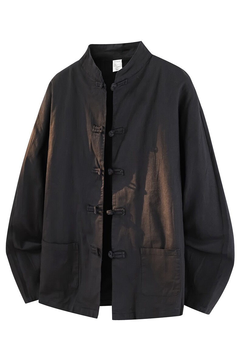 8XL-M亚麻棉麻长袖衬衫风衬衫新中式打底衫佛系CS504P68控88,男装T恤,电商D206-1