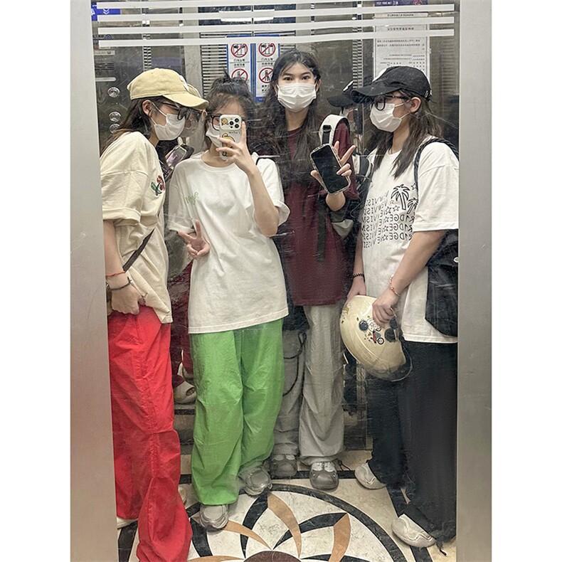 B221 多巴胺美式街头hiphop休闲情侣彩色伞兵裤 LK23119-P55 控78图片