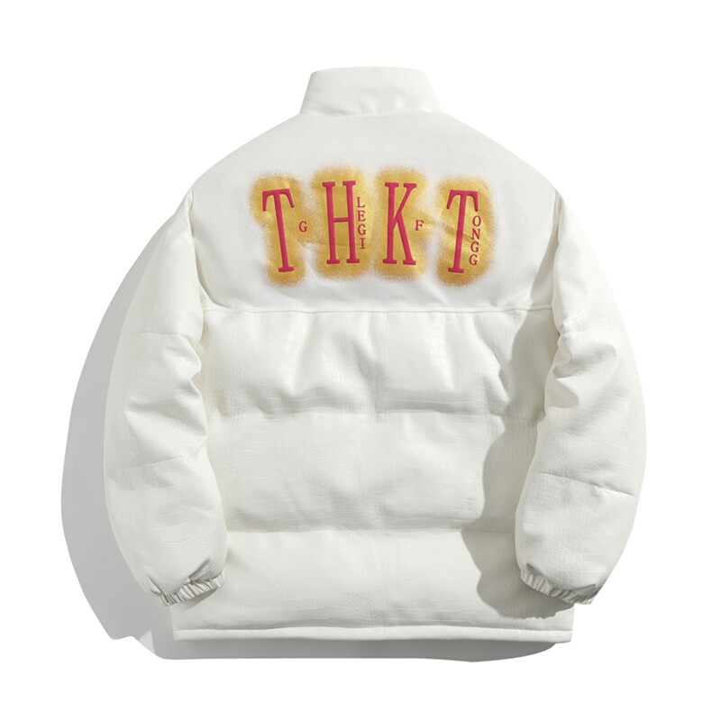 PU皮棉衣棉服鳄鱼纹拼接面包服立领棉袄皮衣外套1612-P85量大有差,男装皮衣,星座207