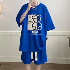 华夫格套装运动短袖t恤套装休闲两件套一套HZ84352-P44，男装T恤，电商A040
