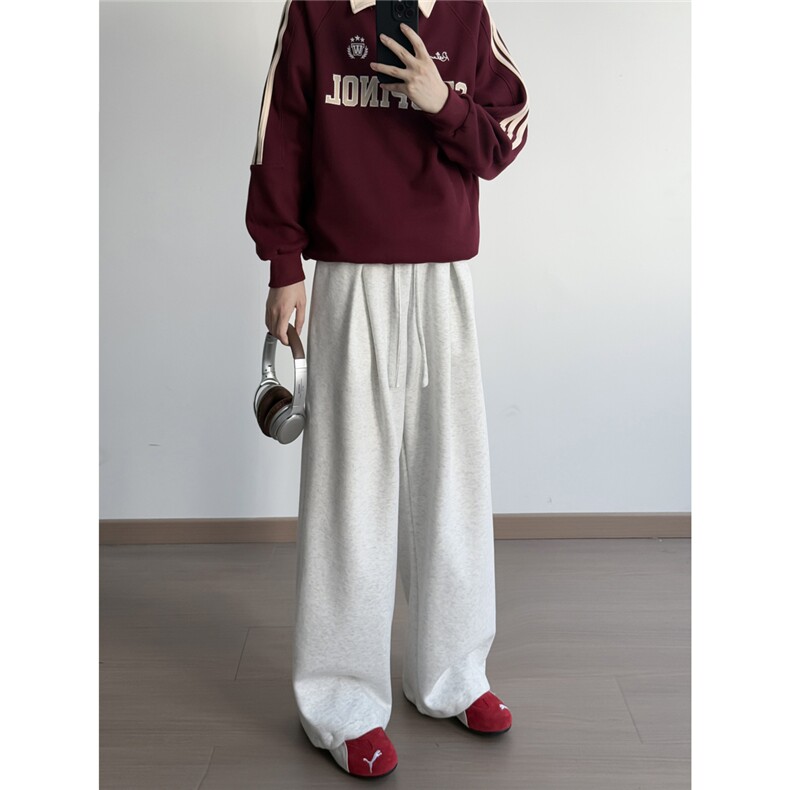 版A429-YK324-特批40秋冬含棉重磅老钱风山本卫裤压褶休闲裤，男装休闲裤，电商A429