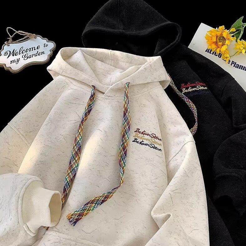T015-P43重磅连帽卫衣男秋冬新款美式高街潮牌宽松情侣帽衫,男装卫衣,电商B323A