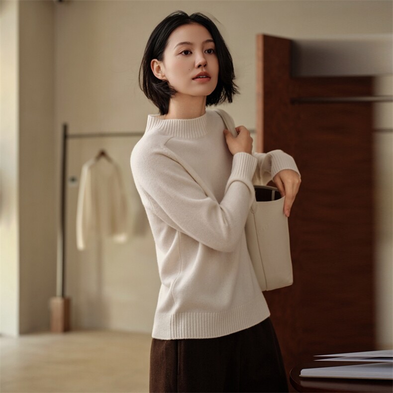 2025秋冬新款女羊绒衫100纯羊绒上衣加厚针织套衫保暖羊绒套头衫,女装羊绒衫,绒知纯羊绒