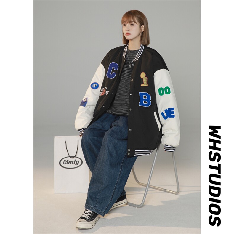 2023升级款开衫棒球服夹克加棉棉衣棉服女袄外套3331-P80控118,男装夹克,星座207