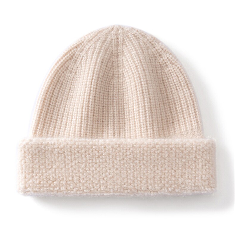 2025年秋季新款男女同款毛巾卷针织翻边帽时尚休闲通勤百搭，帽子，蒙娇羊绒