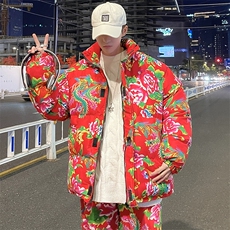 MY203男女休闲风东北大花加厚保暖防寒棉衣外套棉服棉袄团队，男装棉衣，星座115A(原星座507）