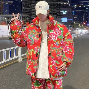 MY203男女休闲风东北大花加厚保暖防寒棉衣外套棉服棉袄团队图片