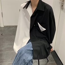 衬衫男韩版潮流拼色高街帅气2024春秋新款ins宽松外套CY003-P39，男装衬衫，星座412