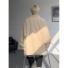 CS1159-特P33控58秋季潮流大码拼接高级感痞帅衬衫宽松外套男，男装衬衫，电商A059