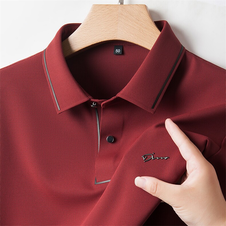 男士POLO衫长袖t恤中年爸爸春秋冬装喜公公婚宴结婚礼衬衫上衣服图片