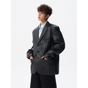 8XL-M特大码皮衣男中性风休闲西装皮衣外套加大码PY852P110控138图片