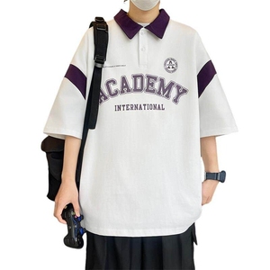 84068-P40polo衫短袖男士夏季小众潮流半袖ins港风百搭潮牌t恤男图片