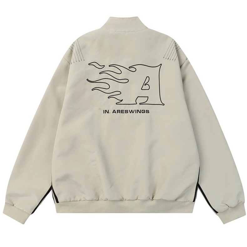 美式复古火焰字母刺绣飞行服夹克男女宽松上衣外套春秋JK012P70,男装夹克,星座1013-5