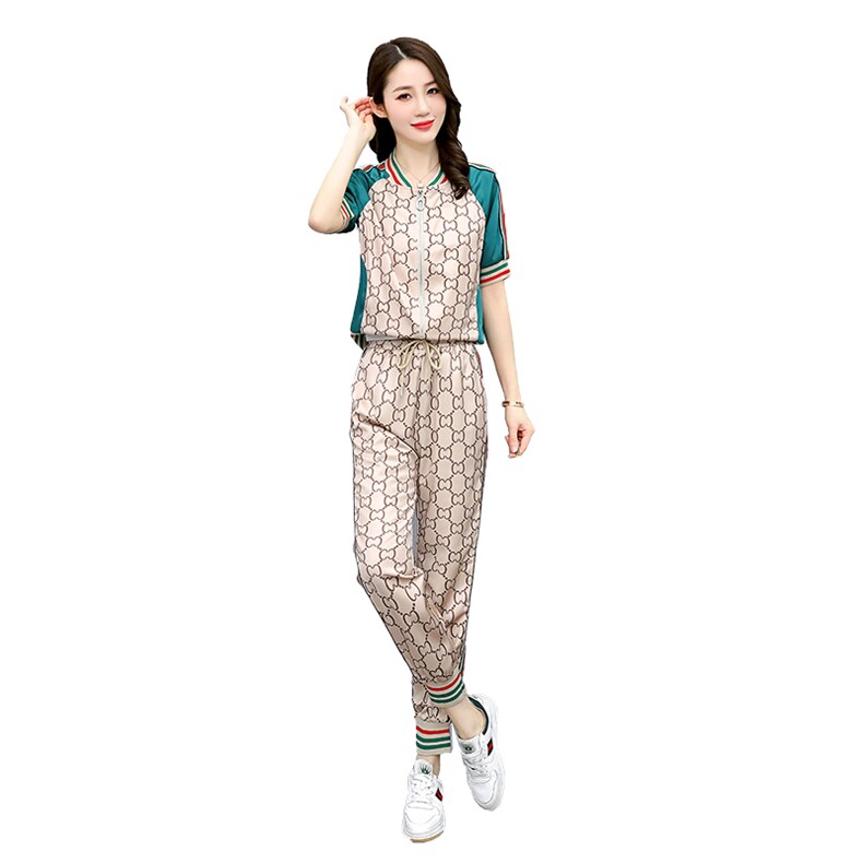 现货2022年夏季时尚气质拼色两件套休闲套装,女装套装/套裙,艾仟回(原伊仟回)