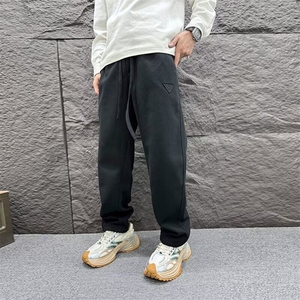 时尚潮牌直筒休闲裤男秋冬新款纯色宽松运动裤个性潮流男裤