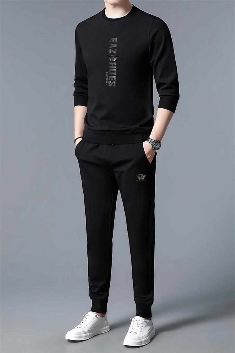 SA3033-2钱塘2020-2中青年男士冬季厚款圆领卫衣休闲套装P137,男装休闲套装,钱塘207-2